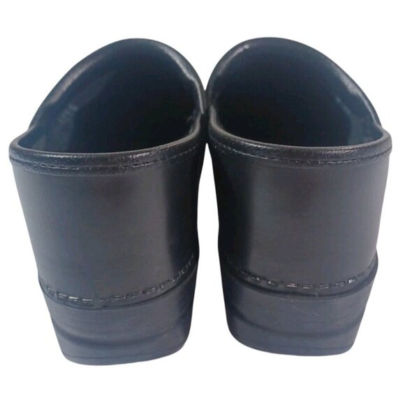 Dansko Professional Slip-On Clogs, Black Leather, Women's 39 EU (US 8.5-9) Wide - Picture 6 of 8
